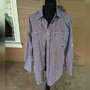 🧨 3 for $15 Coastal Red White and Blue Button Down Shirt